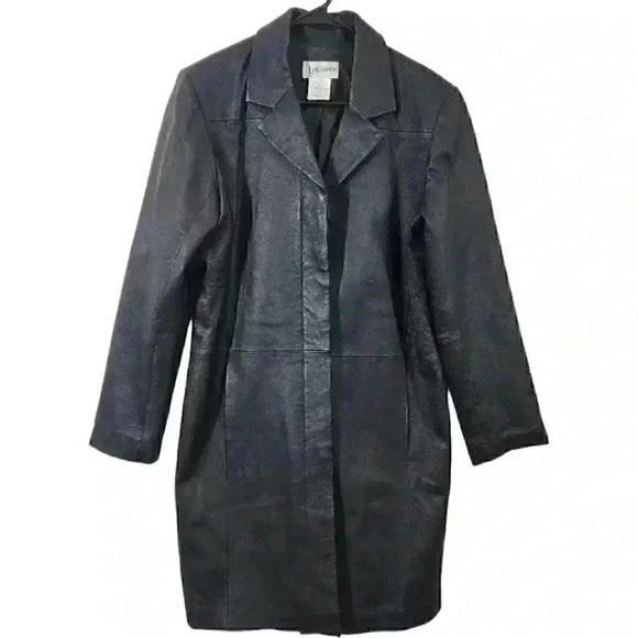 bagatelle Jackets & Blazers - Bagatelle Button Front Genuine Leather Black Long Coat Women's M